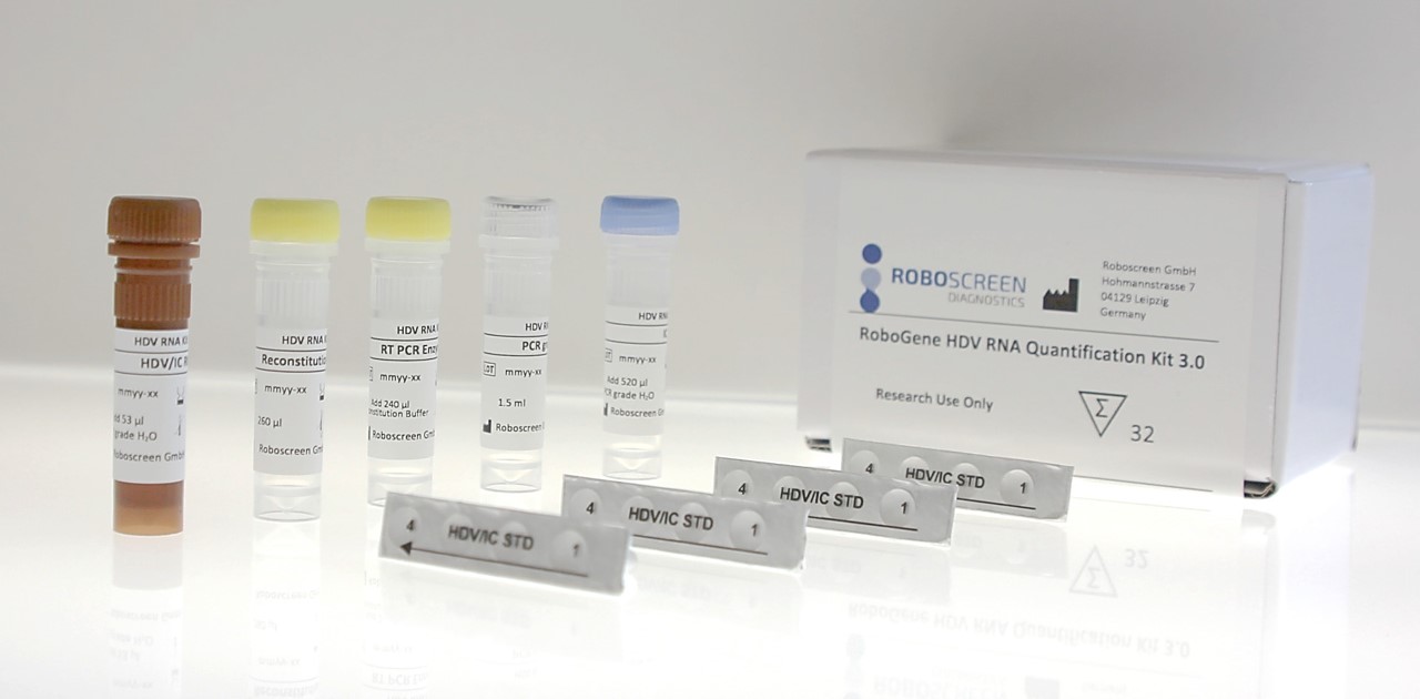 Diagnostic Kit for HDV RNA quantification with components shown
